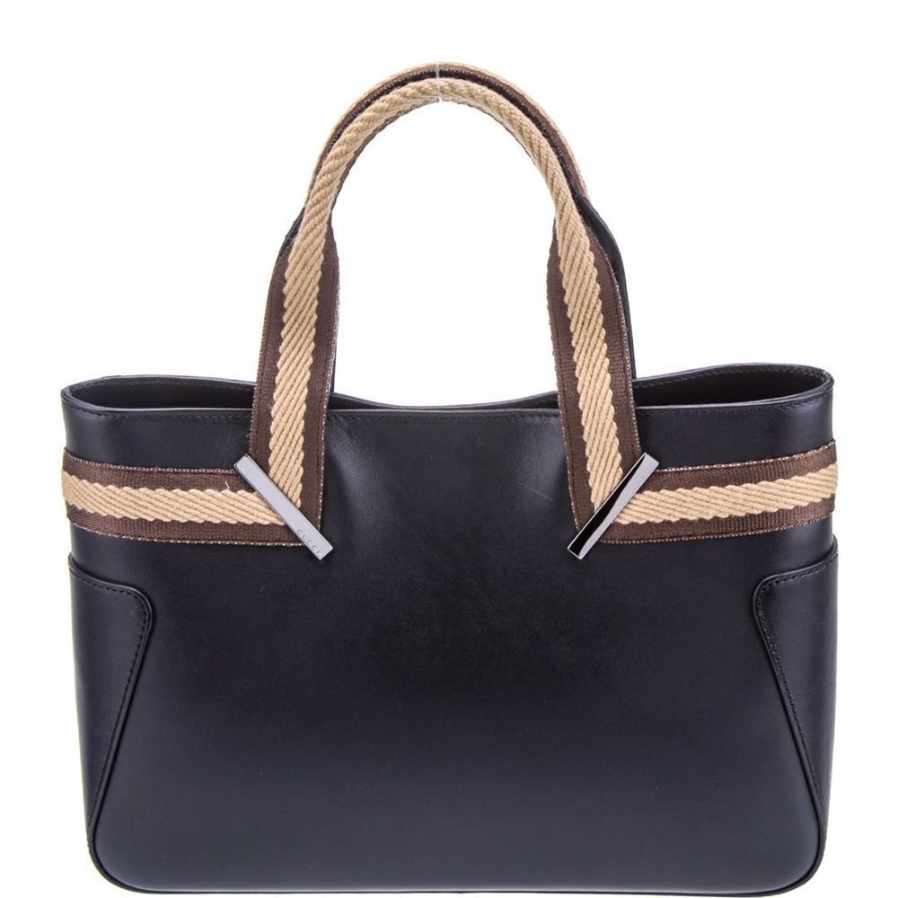 Gucci  brown leather tote with web strap - Picture 7 of 16